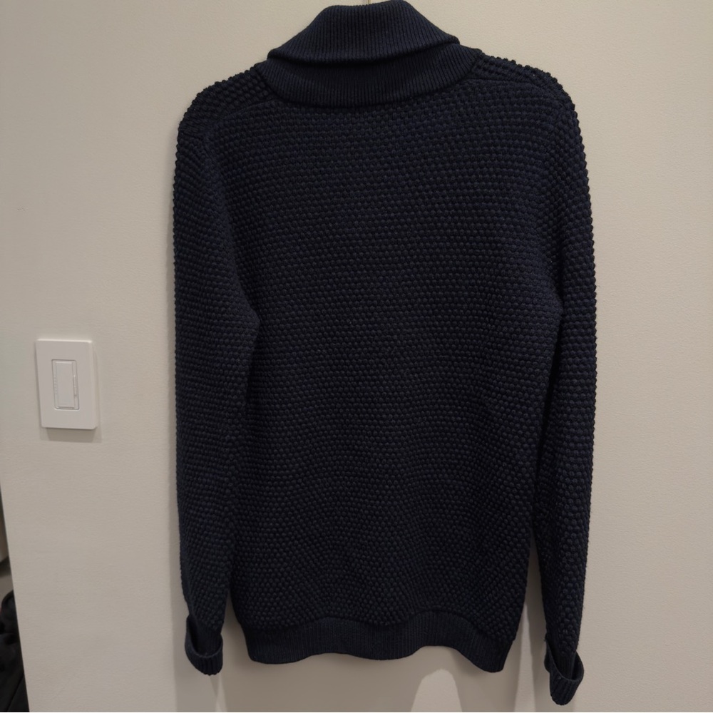 A.P.C. Heather Navy Blue Shawl Collar Cardigan Buttons Size XL Men’s - Picture 5 of 12